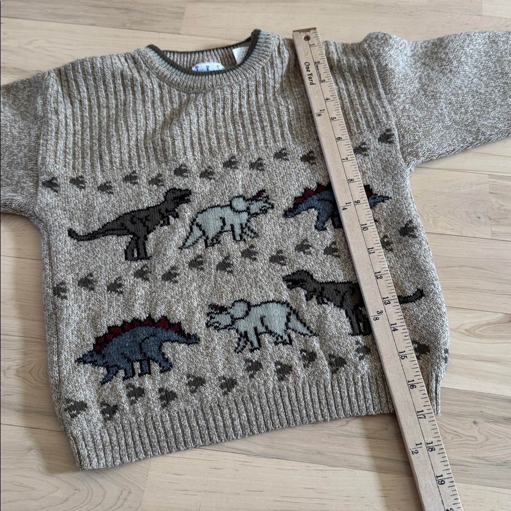 Vintage-Dinosaur-T-Rex Stegosaurus Triceratops Crewneck Sweater-5/6-Unisex - Picture 5 of 7